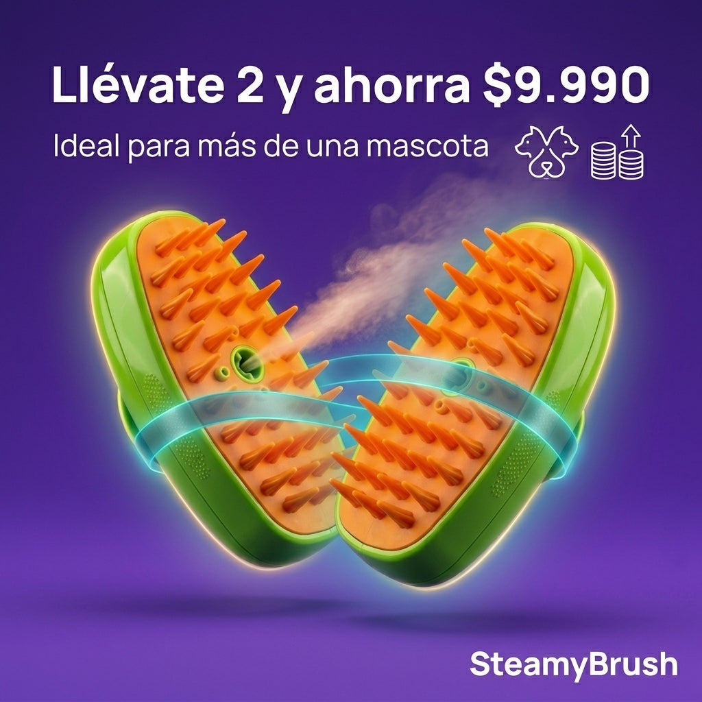 SteamyBrush™ - Cepillo 3 en 1 - Limpia, masajea y peina